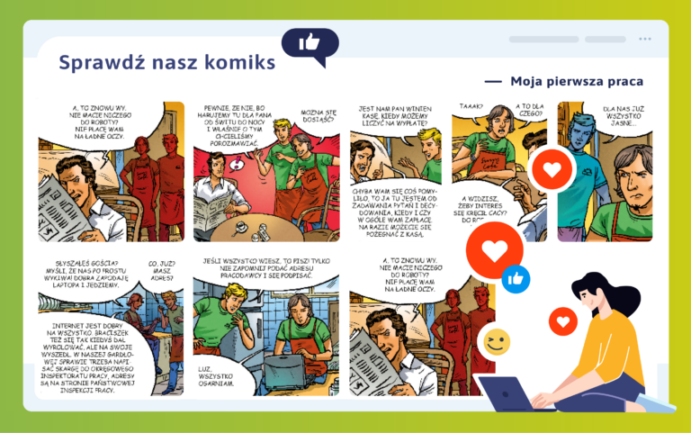 Kolaż grafik z komiksu - Moja pierwsza praca